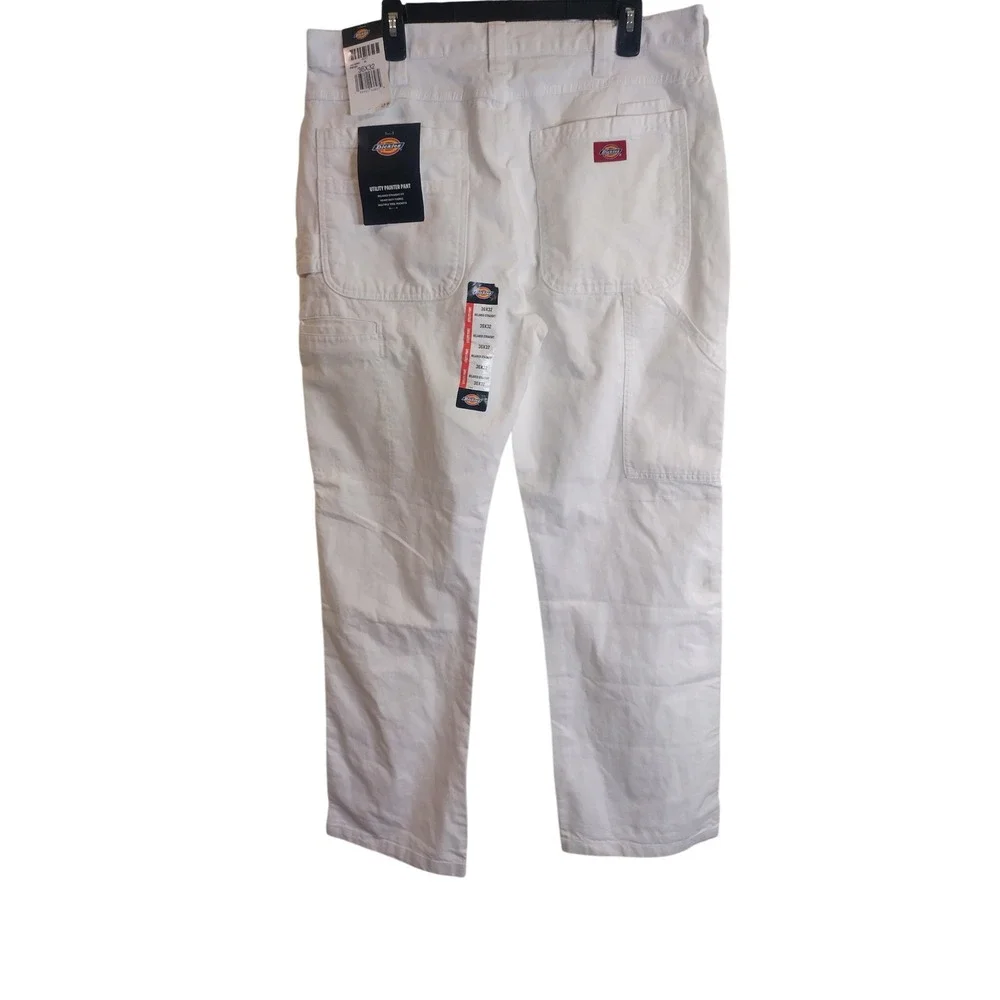 Dickies Mens White Utility Painter Pants Relaxed Straight Fit 36x32 NWT A861G0WH